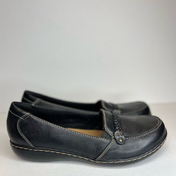 Clark’s Women's Ashland Step Loafer Sz 10M Black Leather 64580 Superb Clean! - Picture 9 of 14